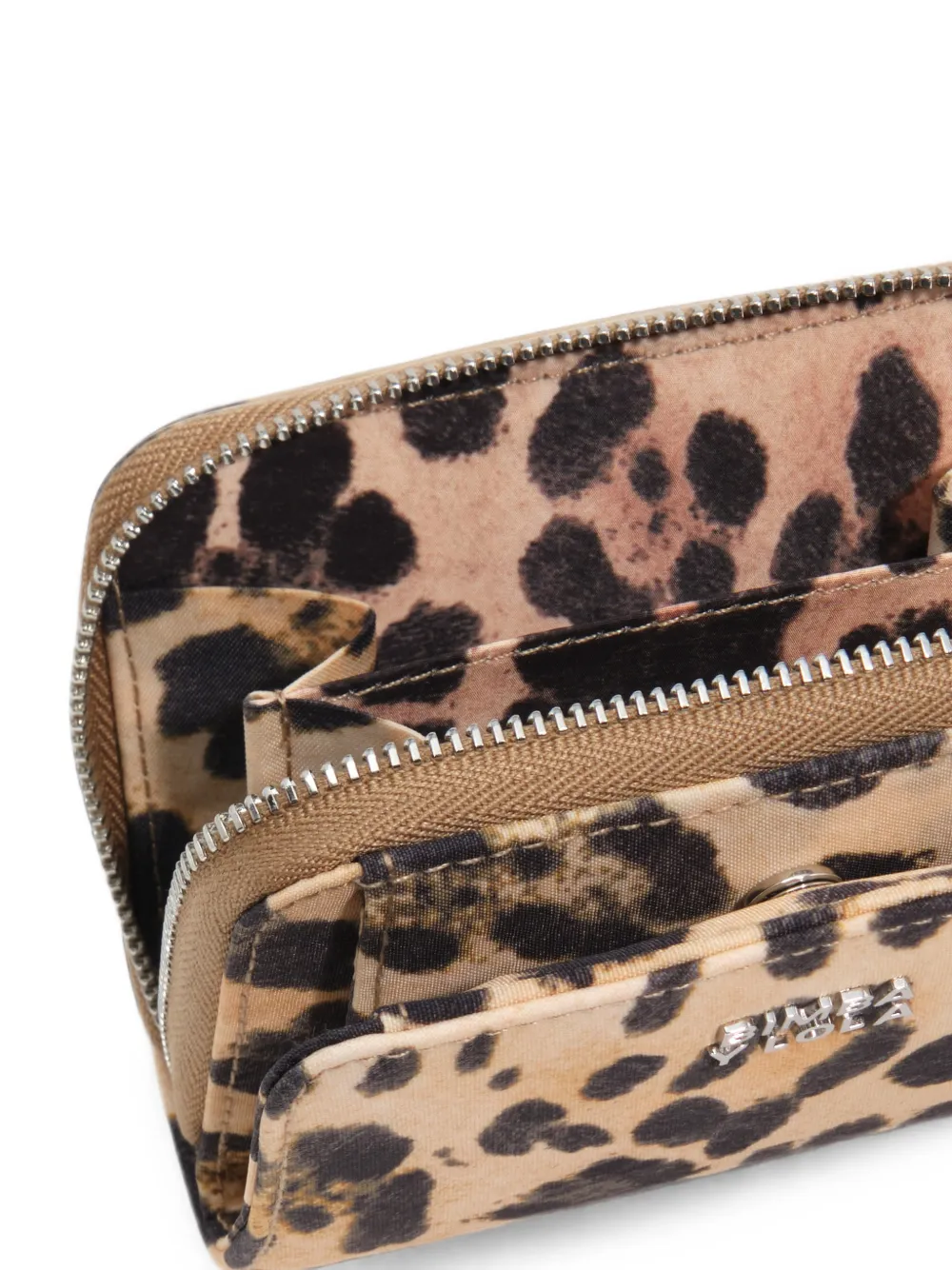 BIMBA Y LOLA Portemonnee met klep en luipaard-print Beige
