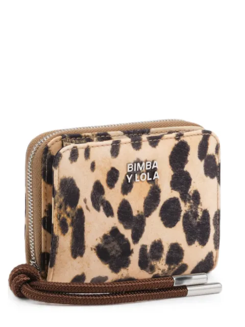 BIMBA Y LOLA natural-leopard lapel wallet