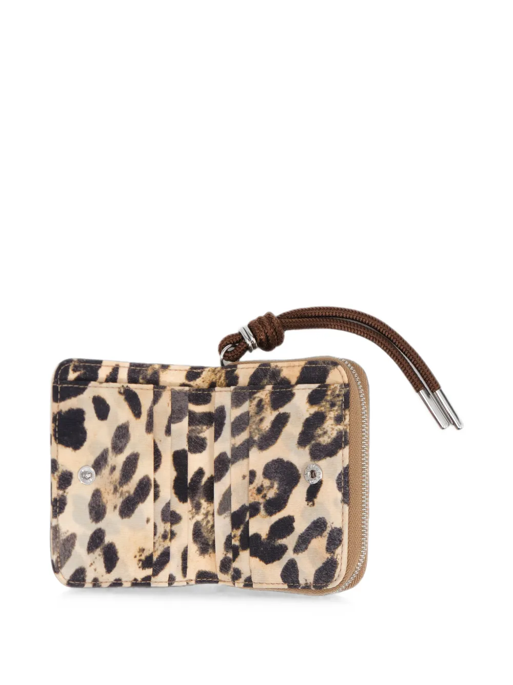 BIMBA Y LOLA Portemonnee met klep en luipaard-print Beige