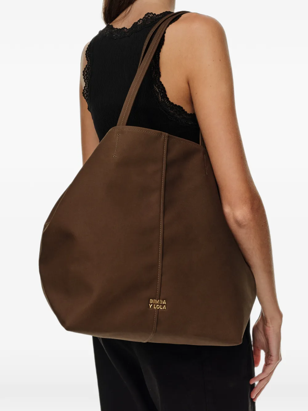 BIMBA Y LOLA Katoenen maxi-shopper Bruin