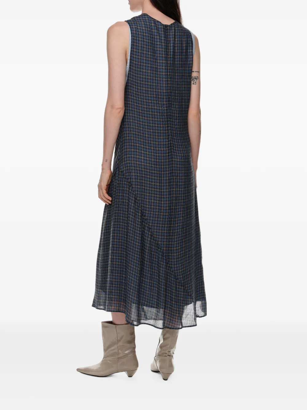 BIMBA Y LOLA Geruite gelaagde jurk met ruches Blauw