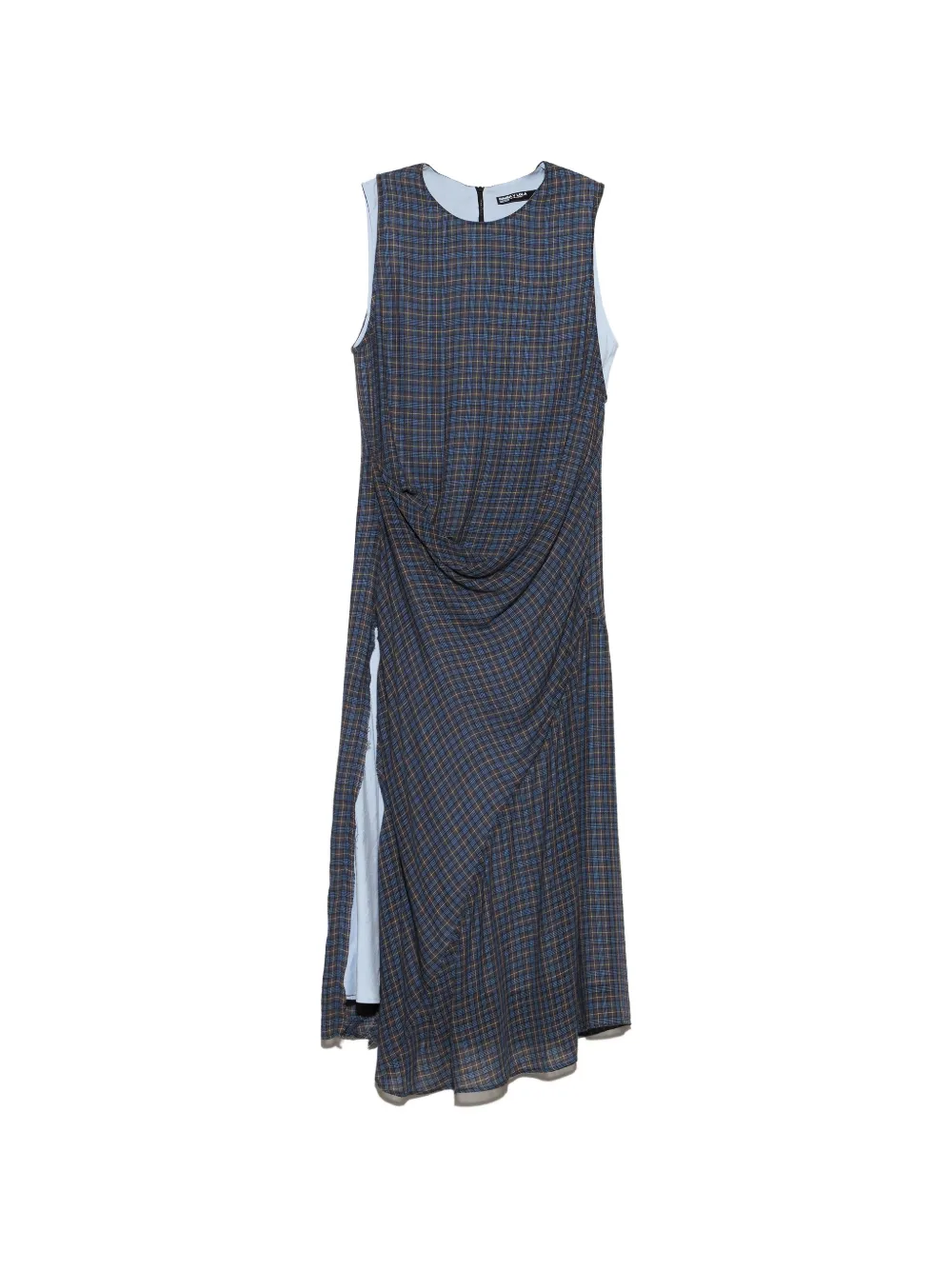 BIMBA Y LOLA Geruite gelaagde jurk met ruches Blauw