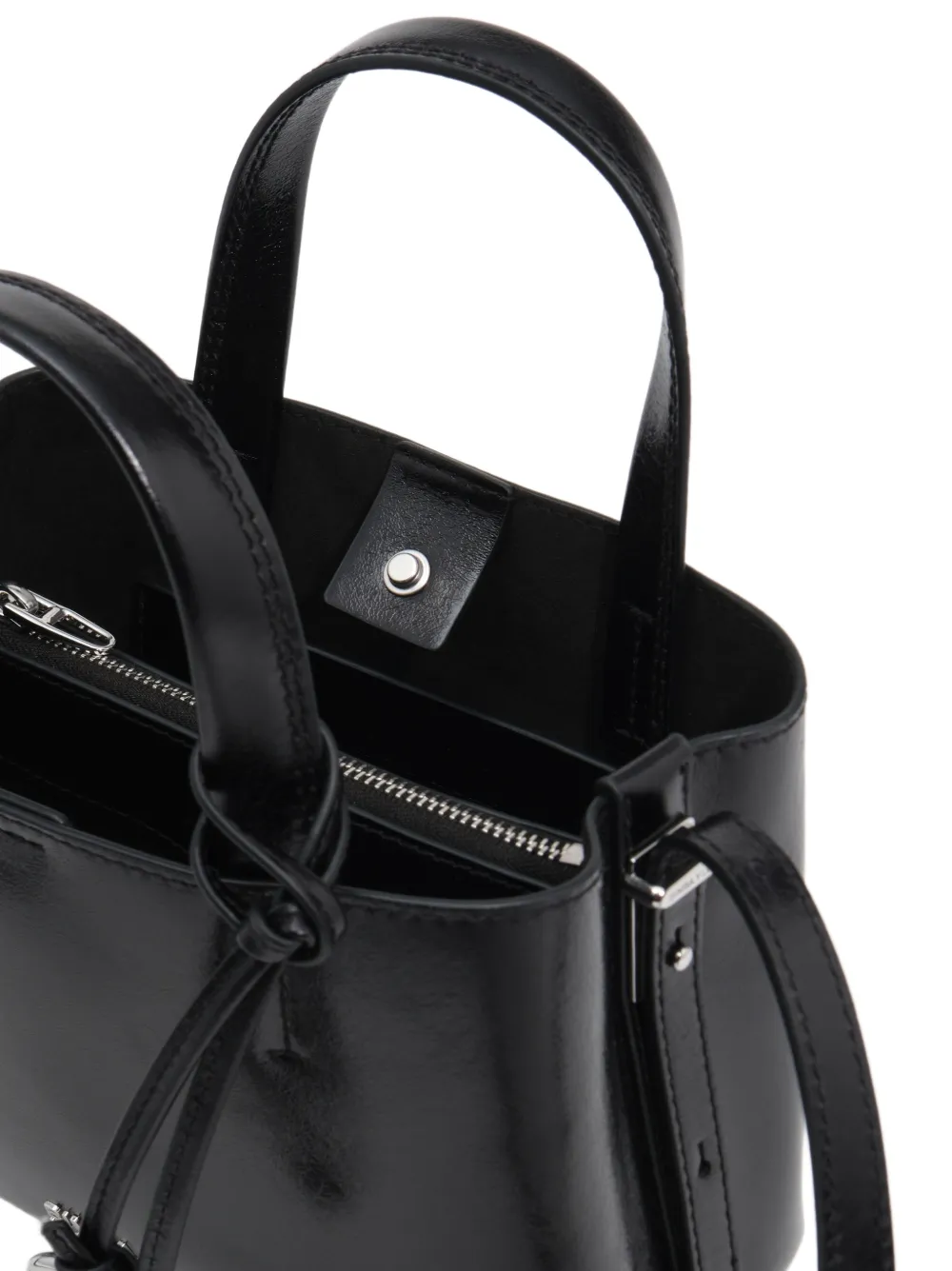 BIMBA Y LOLA Kleine Chihuahua leren shopper Zwart