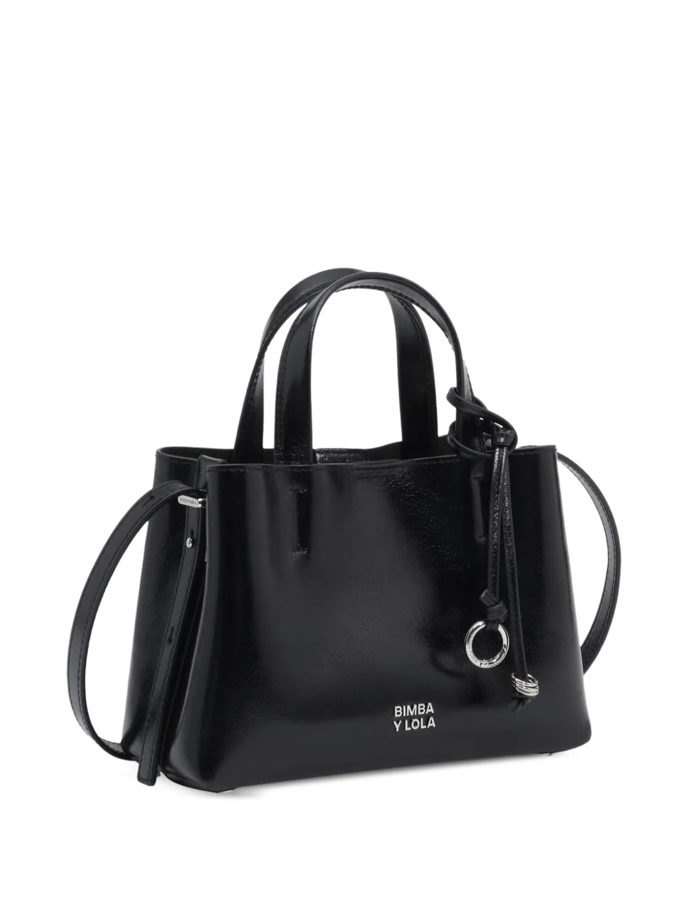 BIMBA Y LOLA petit sac à main Chihuahua en cuir noir BIMBA Y LOLA petit sac à main Chihuahua en cuir noir