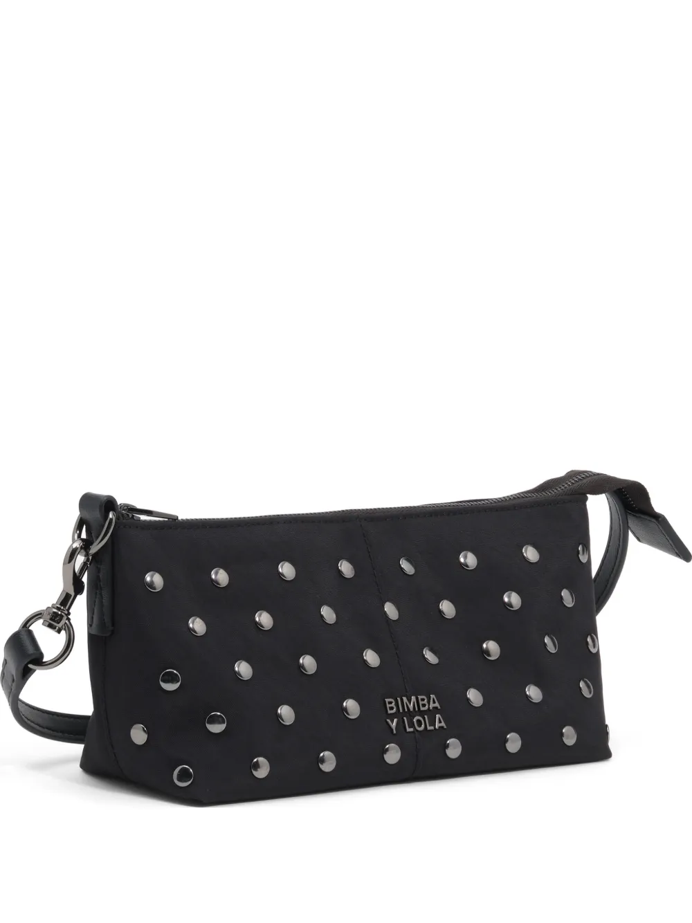 BIMBA Y LOLA small black studded nylon crossbody bag