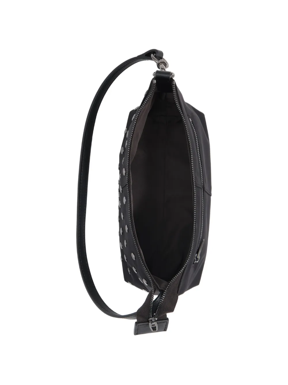 BIMBA Y LOLA Kleine nylon crossbodytas met studs Zwart