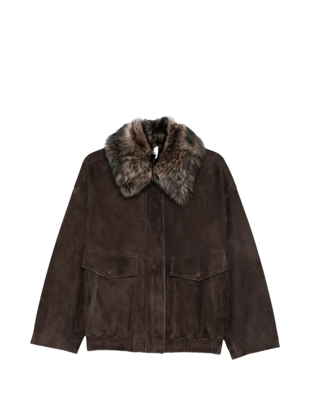 FURLING BY GIANI faux-fur collar suede bomber jacket
