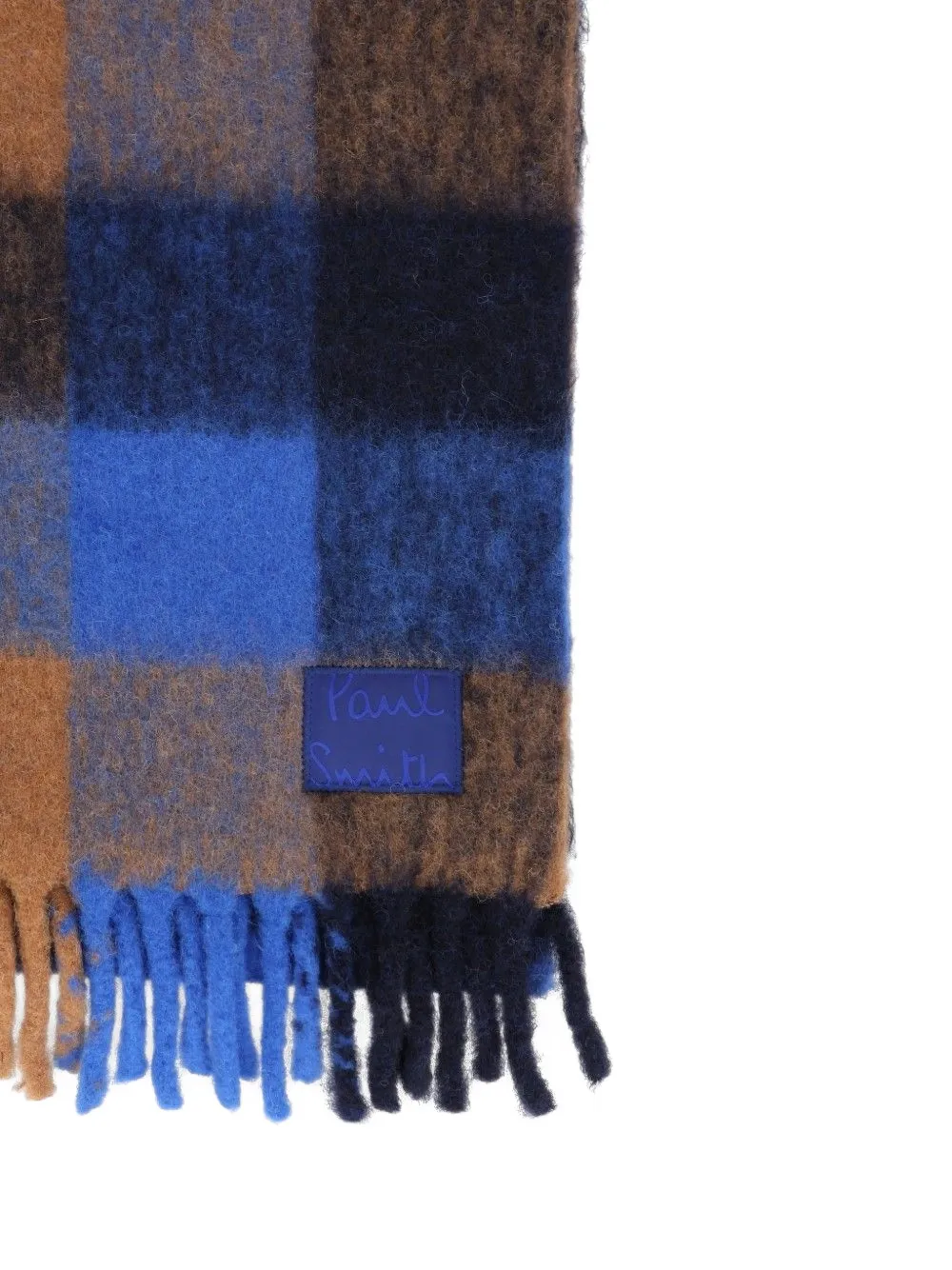 Paul Smith Geruite sjaal met geborsteld effect Blauw