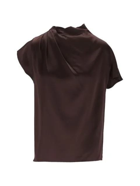 STAUD Davina draped silk-blend top