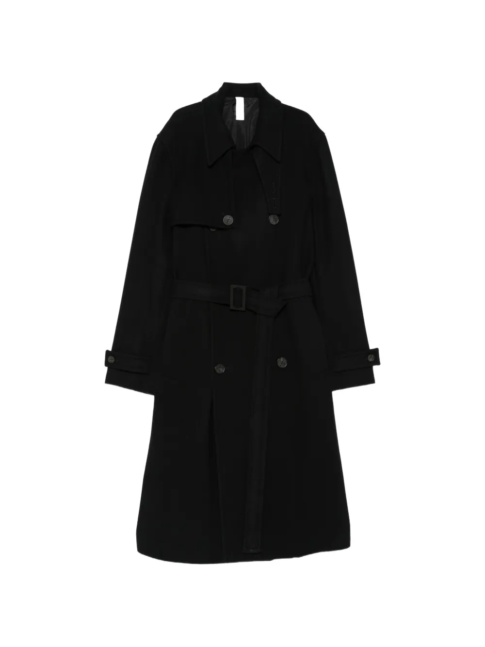 Hevo Double-breasted Belted Coat In Animal Print