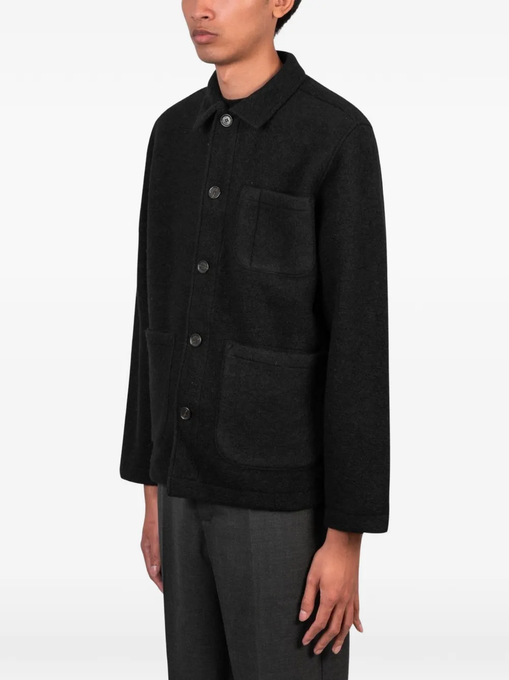 Universal Works Field button-up jacket Zwart