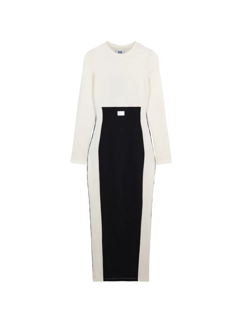 GCDS ribbed-knit colour-block midi dress | White | Image 1