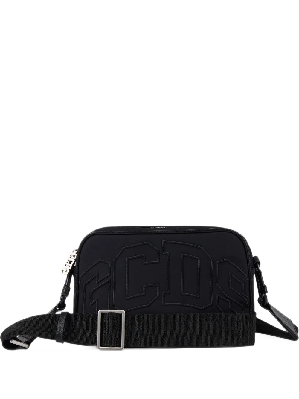 GCDS logo-embroidered cross body bag - Nero