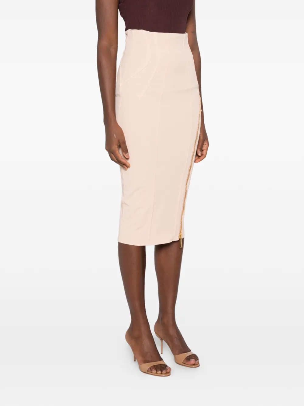 Elisabetta Franchi zip-detail pencil skirt Roze