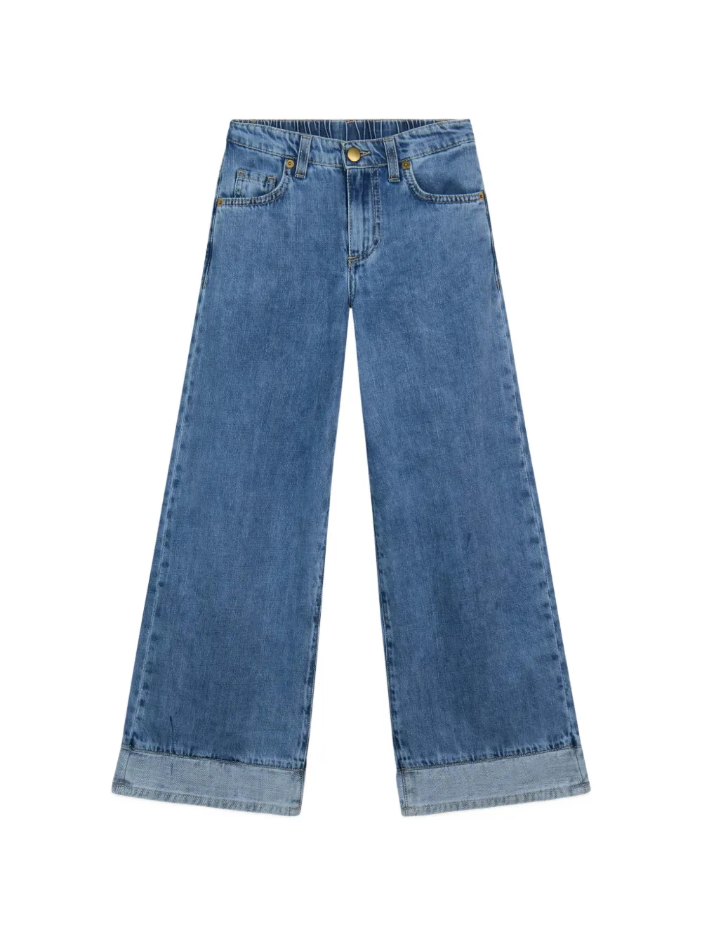 Gcds Kids jean à revers brodé du logo - Bleu Gcds Kids jean à revers brodé du logo - Bleu