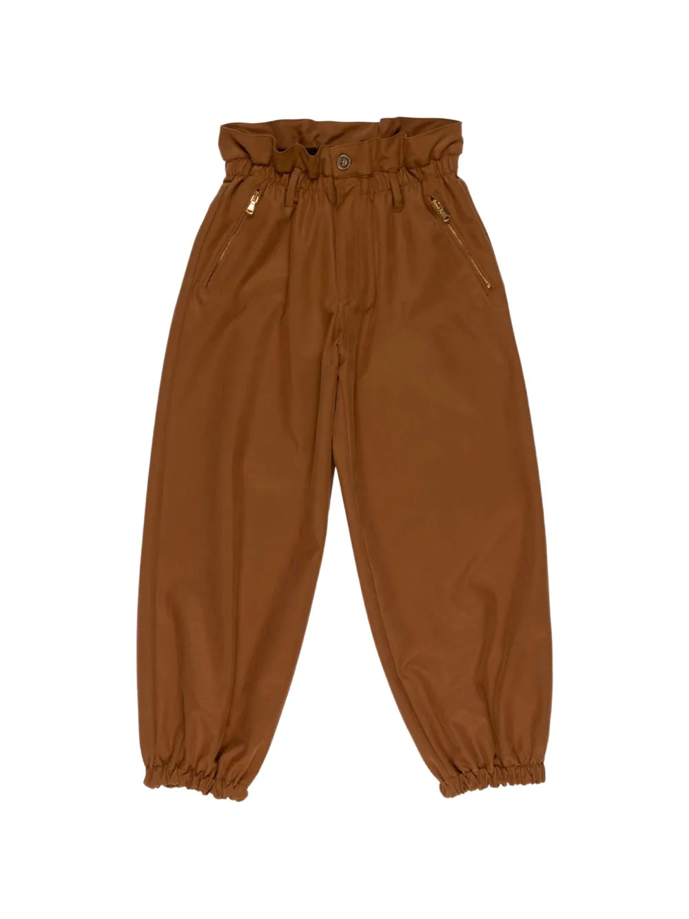 Miss Grant Kids elasticated-waist tapered trousers - Marrone