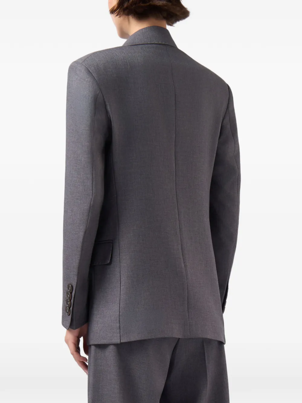 GCDS double-breasted peak-lapel blazer Grijs