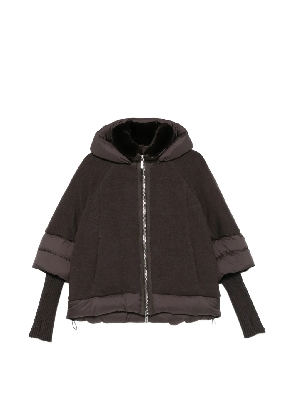 Moorer Medea hooded panelled jacket Bruin