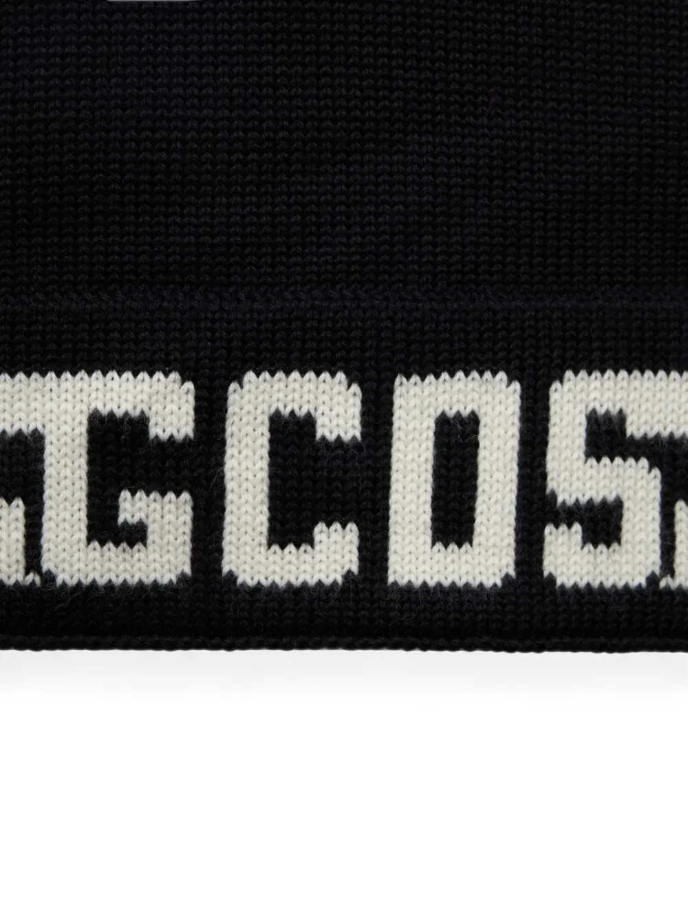 GCDS Gebreide sjaal met logo-jacquard Zwart