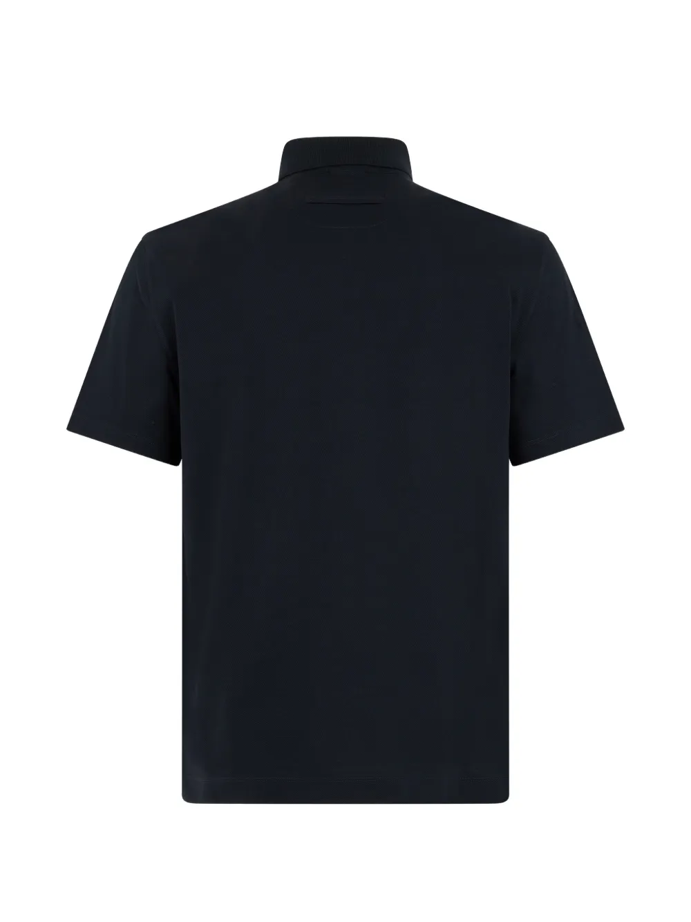 Zegna logo-embroidered polo shirt Blauw