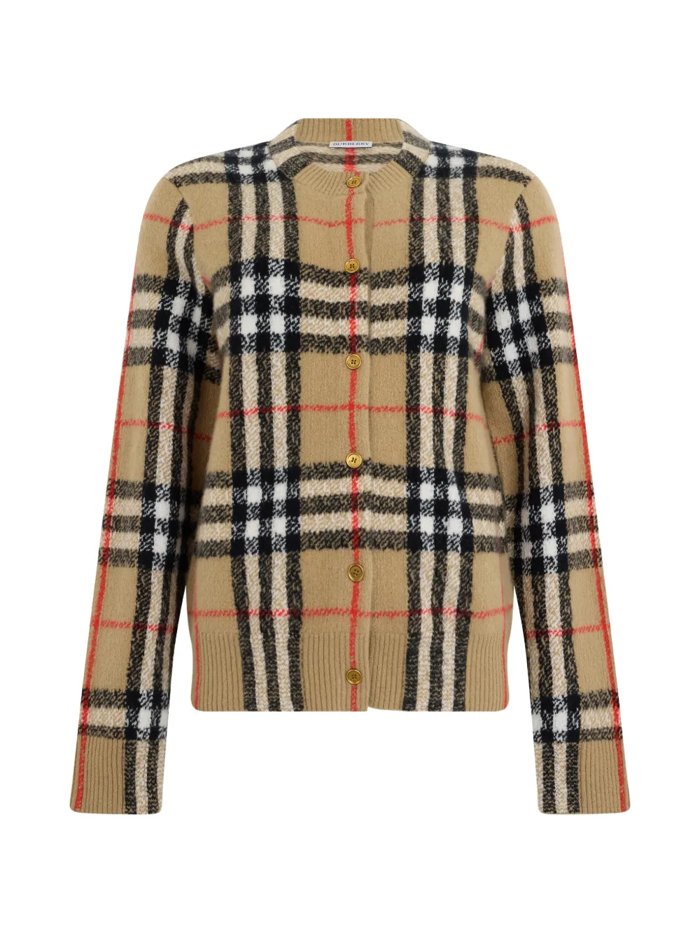 Burberry check cashmere cardigan - Toni neutri