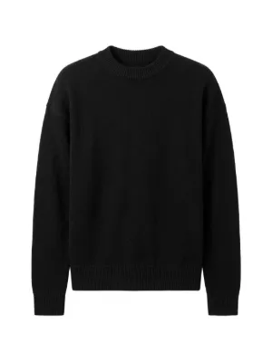 LEMAIRE クルーネック ウールスウェットシャツ | ブラック | FARFETCH JP