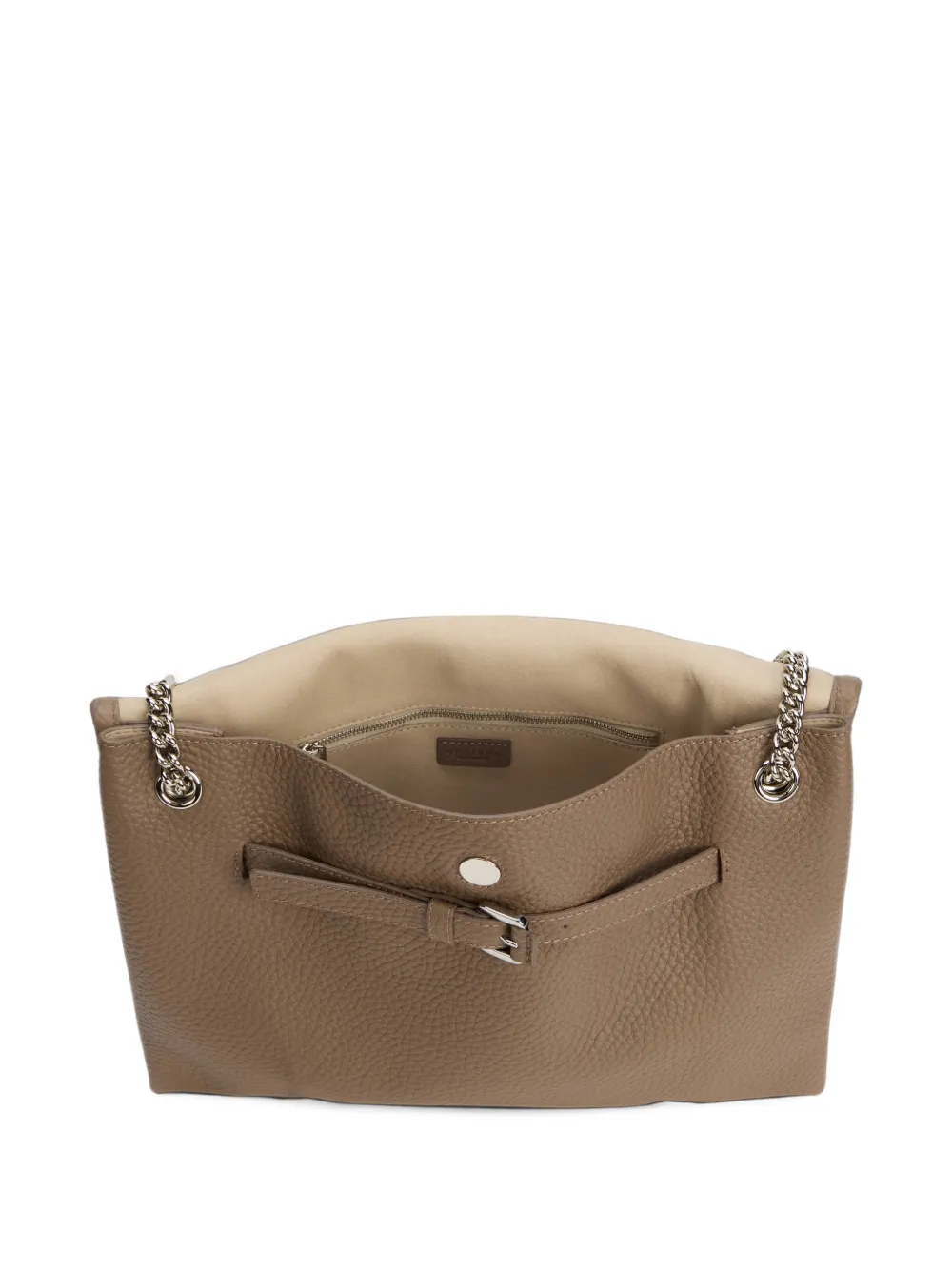 Orciani midi Venus soft grained leather shoulder bag Beige