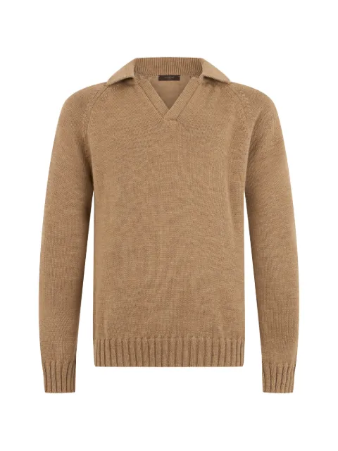 slowear raglan-sleeve collar-detail sweater