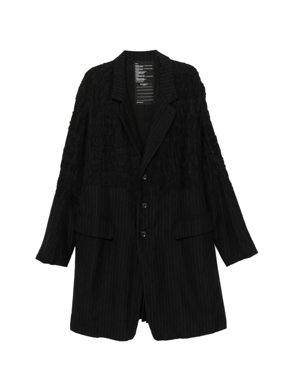 Nude:Masahiko Maruyama single-breasted coat - Nero