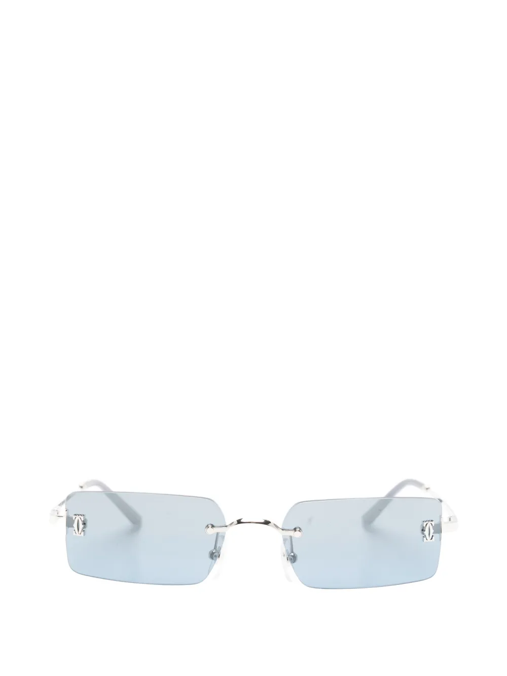 Cartier Eyewear C Décor rimless rectangle-frame sunglasses - Silber