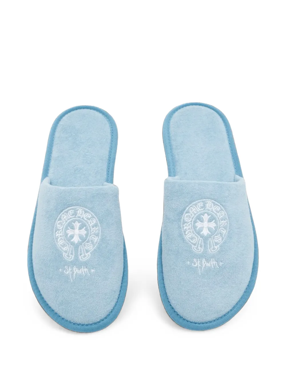 Chrome Hearts St. Barths logo-embroidered slippers