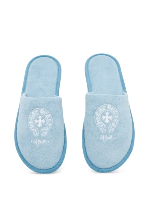Chrome Hearts St. Barths logo-embroidered slippers