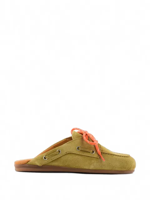 Posa lace-up suede mules