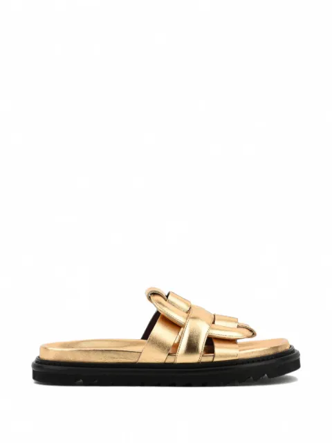 Morobé Emilia metallic-finish leather sandals