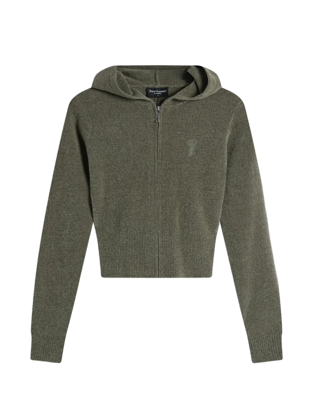 Juicy Couture rhinestone-logo knitted hoodie Groen