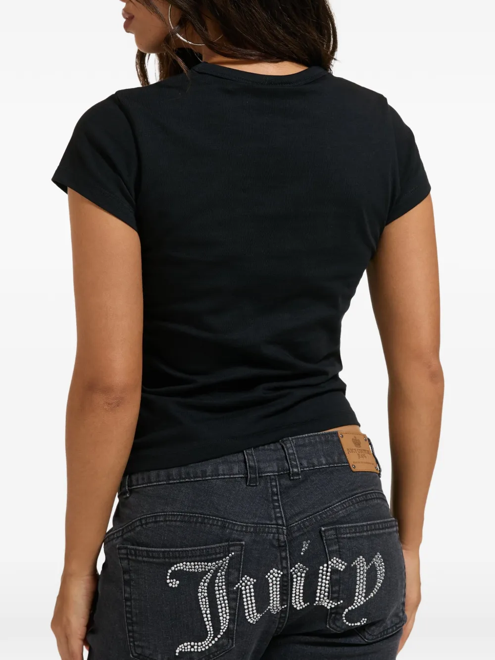 Juicy Couture T-shirt met studs Zwart