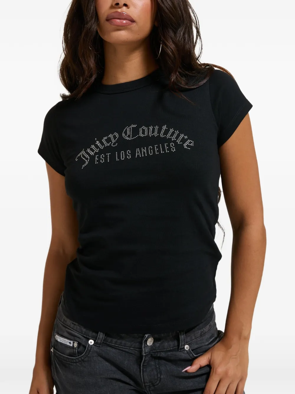 Juicy Couture t-shirt à logo clouté - Noir