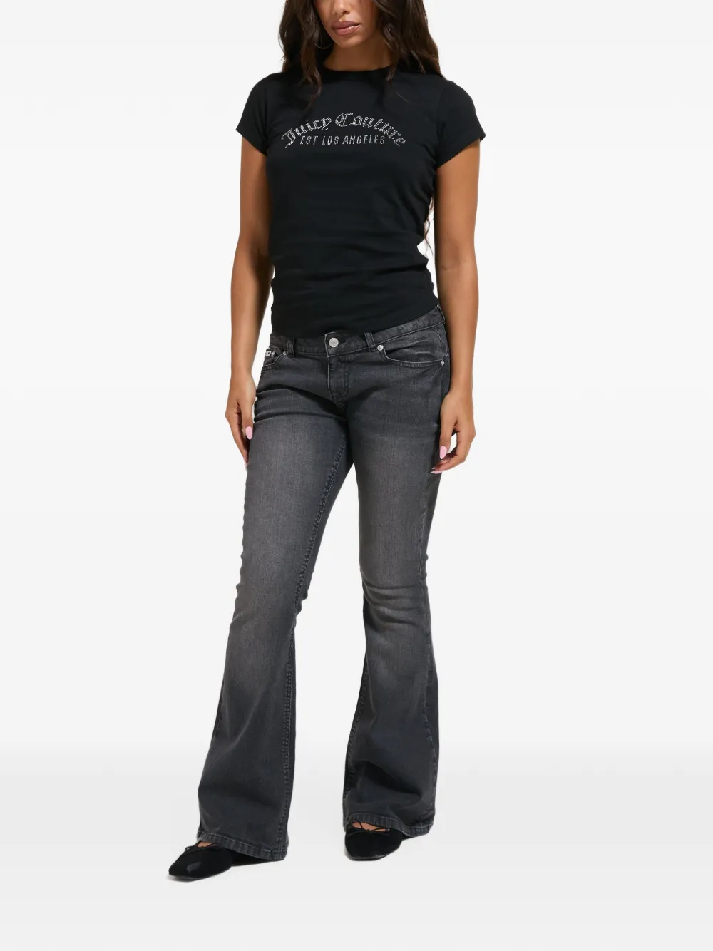 Juicy Couture T-shirt met studs Zwart