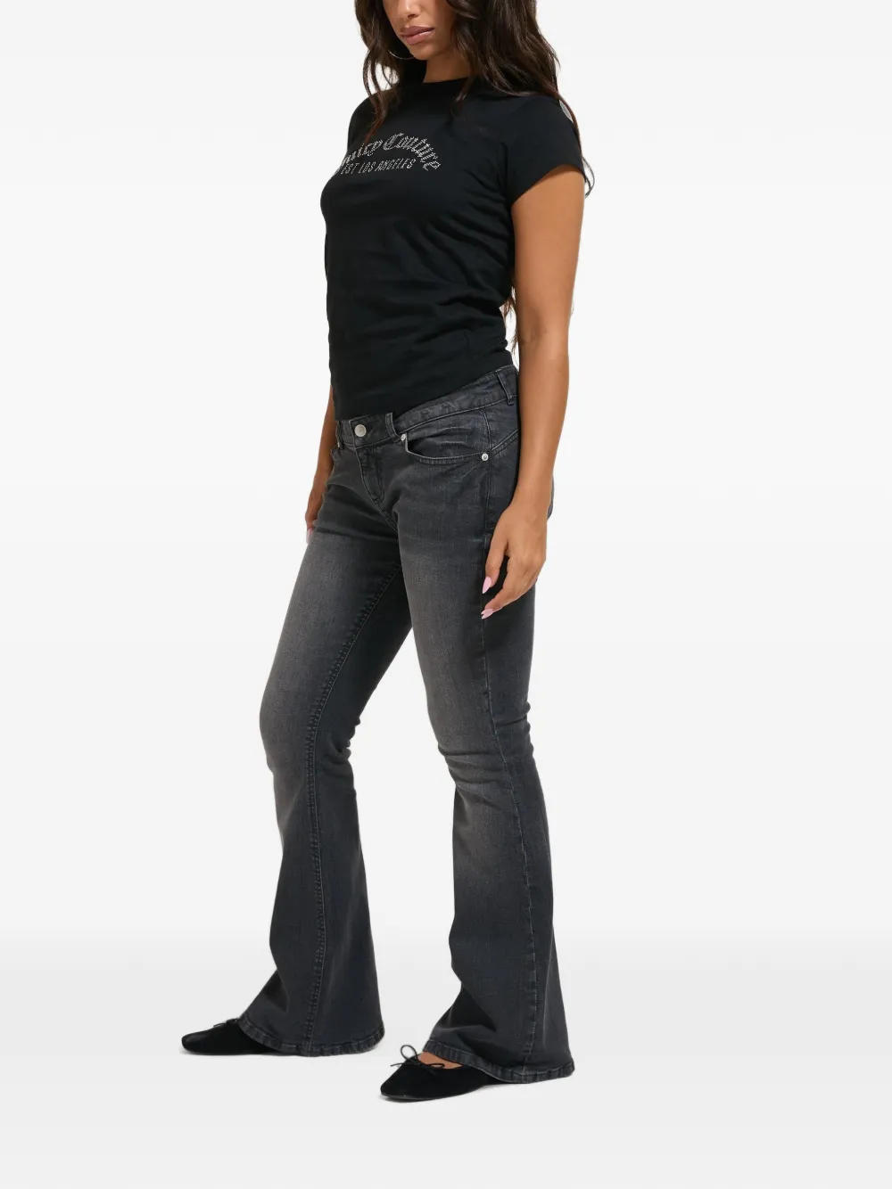 Juicy Couture T-shirt met studs Zwart