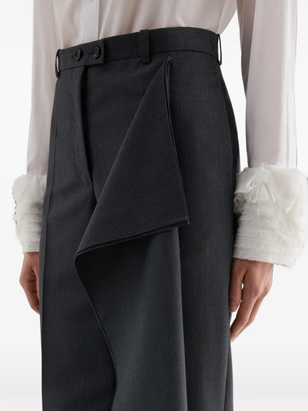 Jil Sander Fil-à-fil wollen broek Grijs
