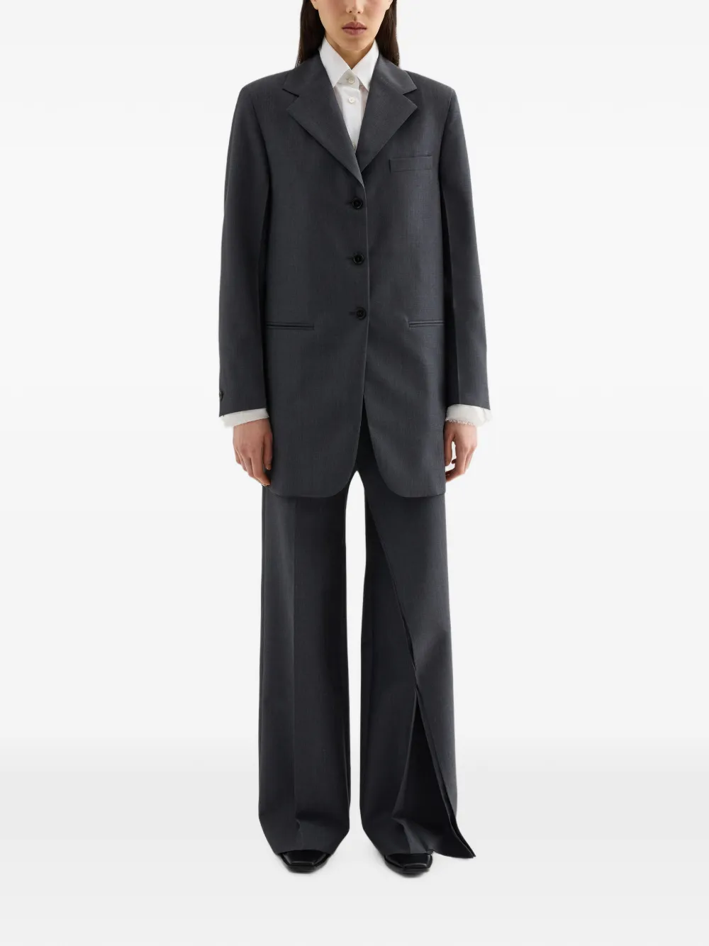 Jil Sander Fil-à-fil wollen broek Grijs