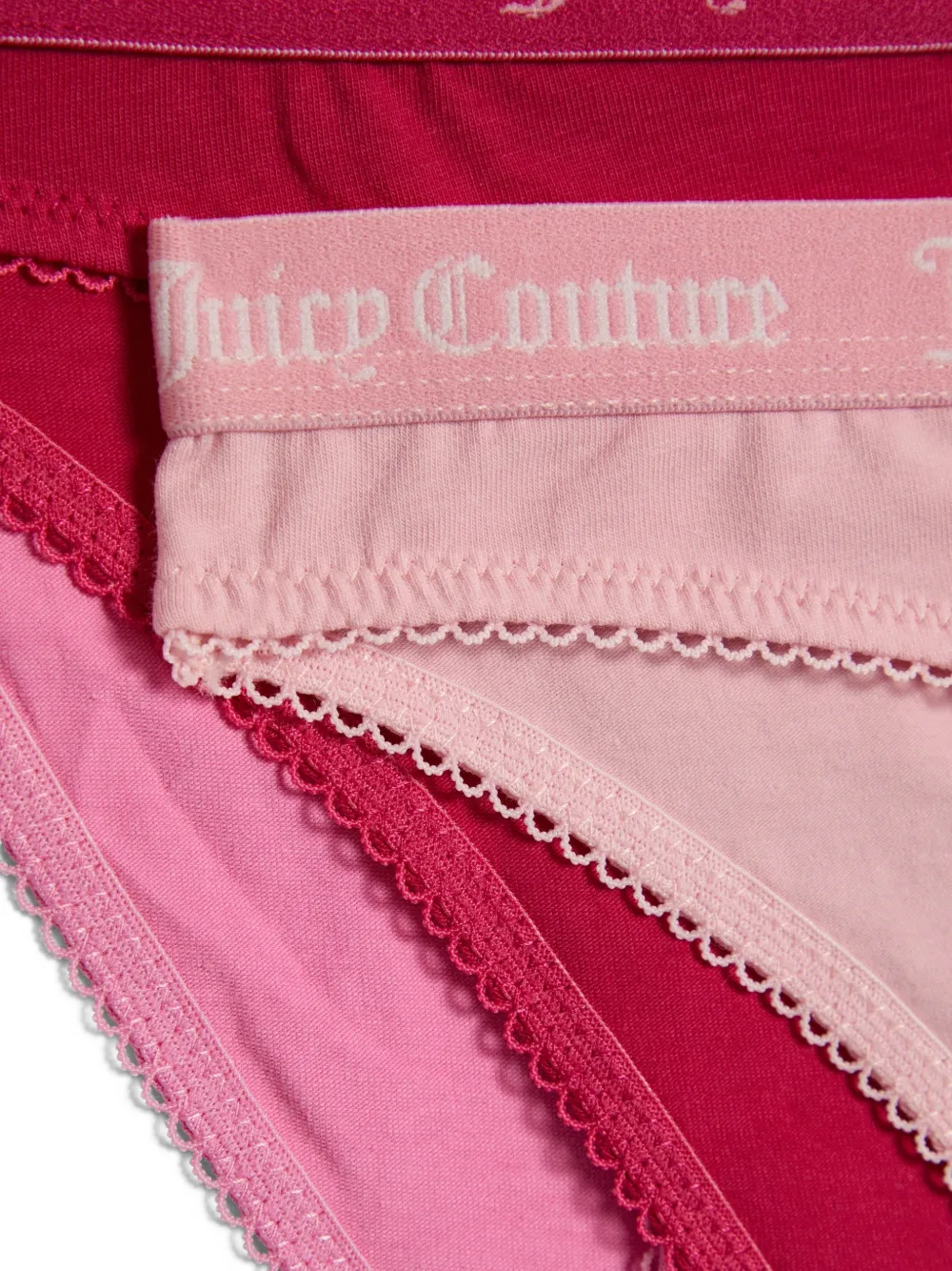 Juicy Couture Drie boxershorts met logoband Roze