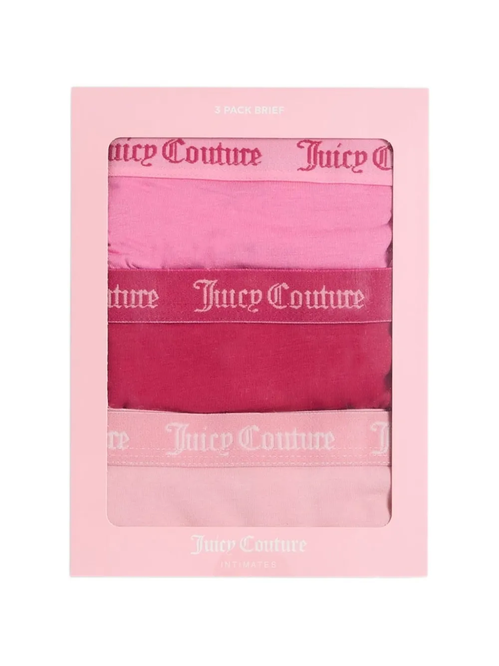 Juicy Couture Drie boxershorts met logoband Roze