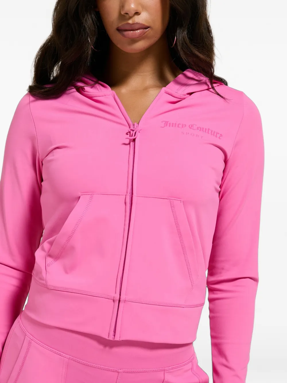 Juicy Couture Robertson hoodie met logo-print en rits Roze