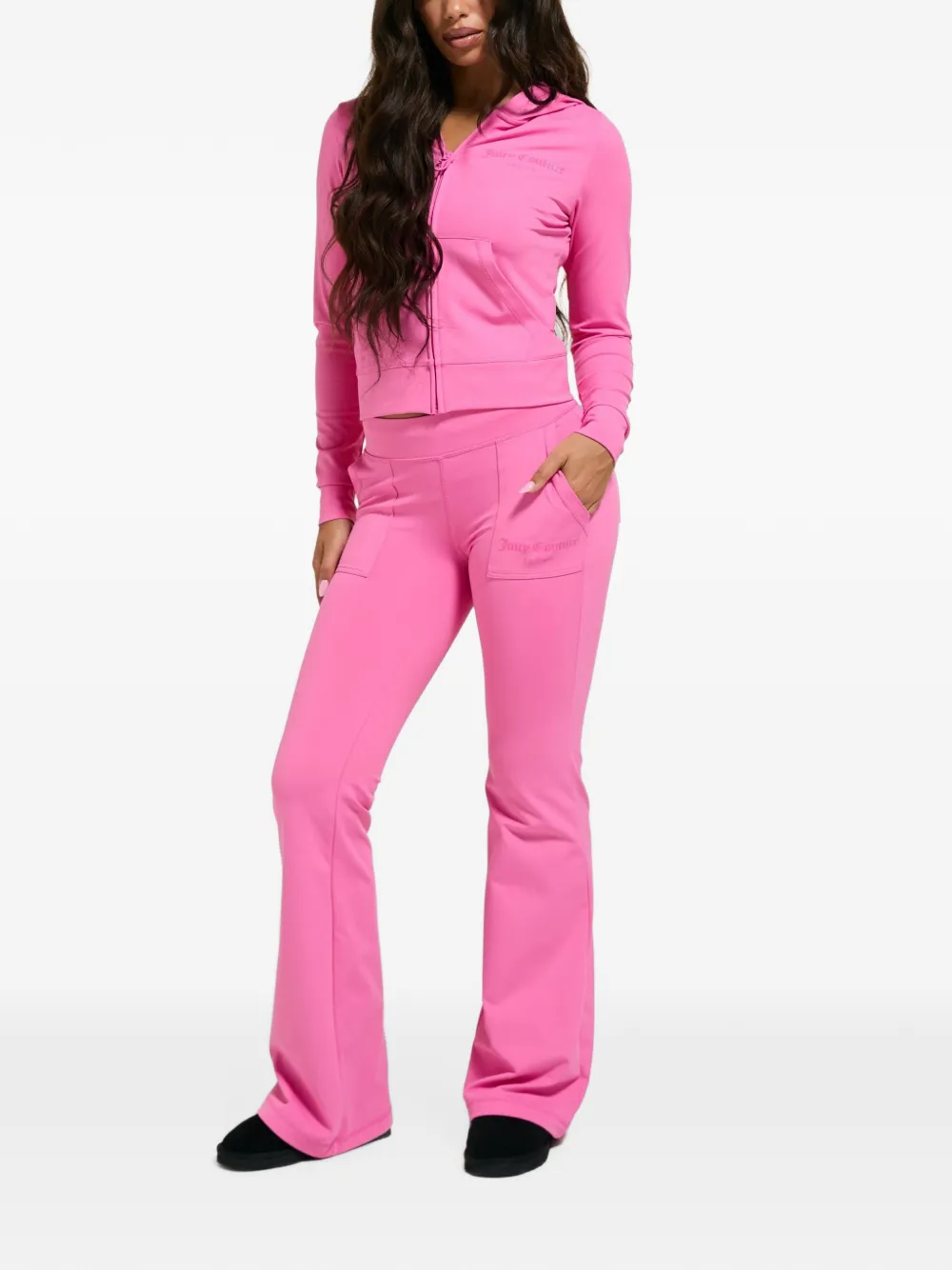 Juicy Couture Robertson hoodie met logo-print en rits Roze