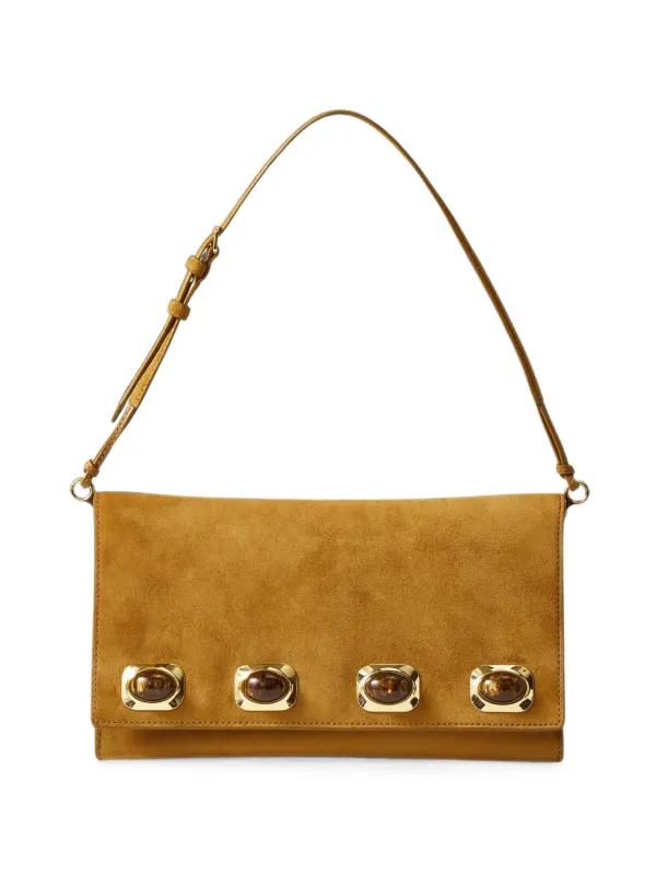 Veronica Beard Edit Stone-embellished Shoulder Bag in Neutrals