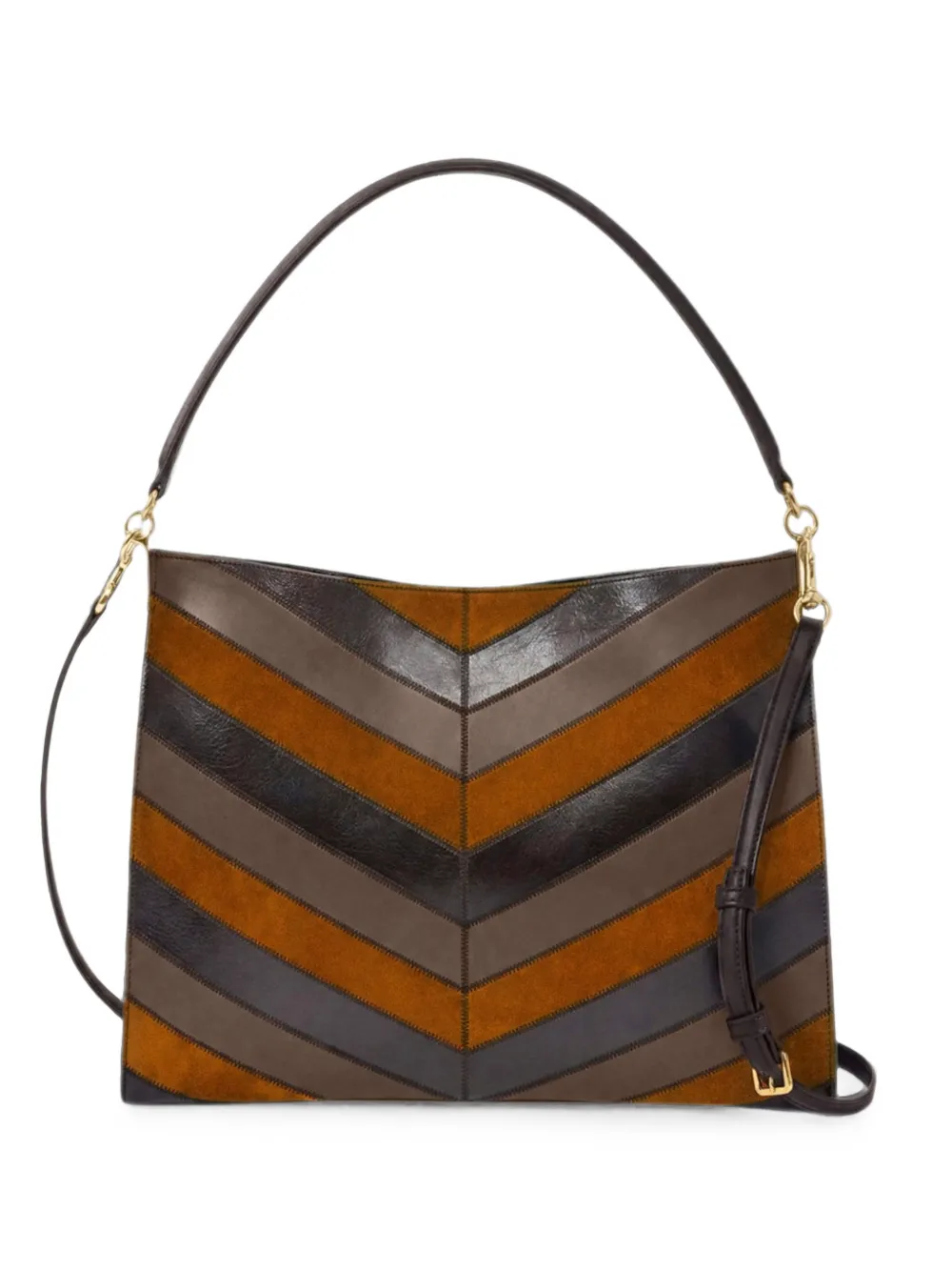 Veronica Beard Vida chevron shoulder bag - Marrone