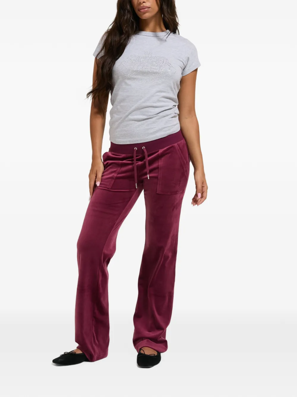 Juicy Couture Crown T-shirt met studs Grijs