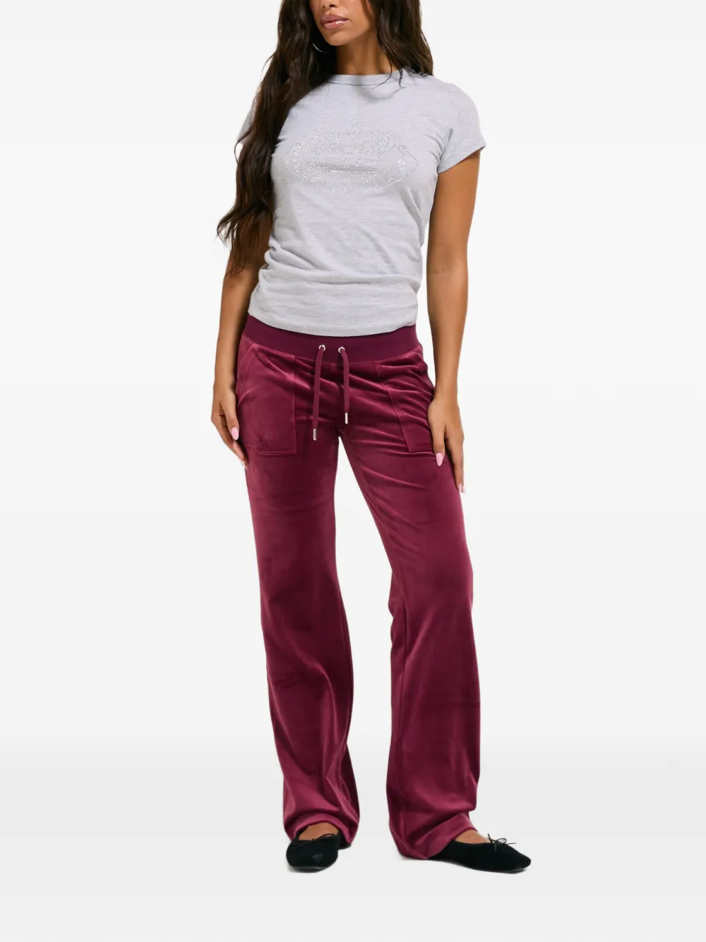 Juicy Couture Crown T-shirt met studs Grijs