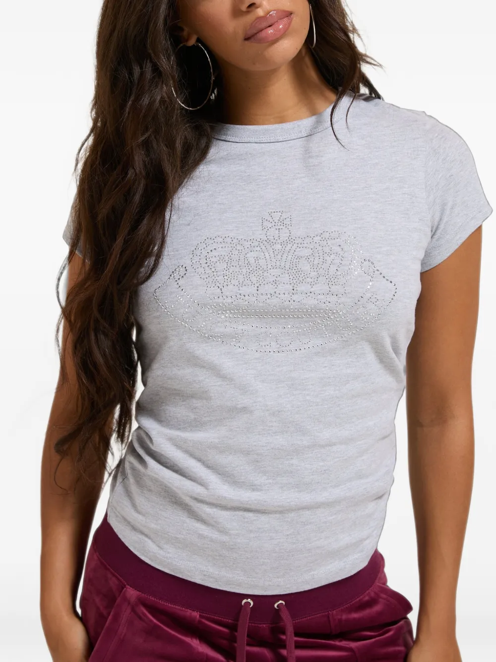 Juicy Couture Crown T-shirt met studs Grijs